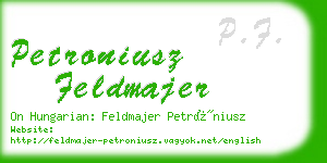 petroniusz feldmajer business card